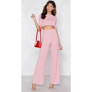 Nasty Gal Settle The Score Crop Top & Pants Set